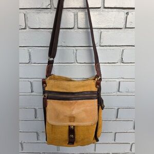 TSD Hemp Canvas Leather Crossbody Bag | Texas Brand | Boho Casual Shoulder Bag